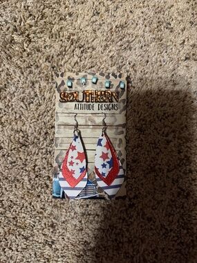 Red, White & Blue Star Drop Earrings
